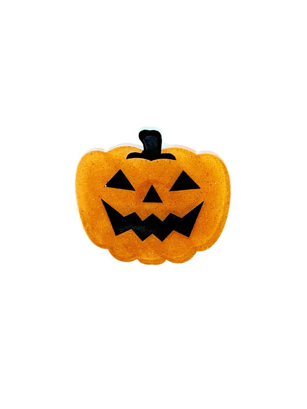 Orange Jack-O’-Lantern Glittery Pumpkin Halloween 1.75" Lobster Claw Hair Clip